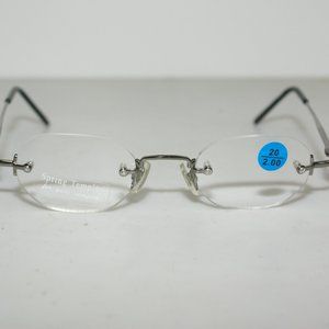 (NWT) Vintage 90's Octagon Shape Rimless Reading Glasses (D. Gunmetal)